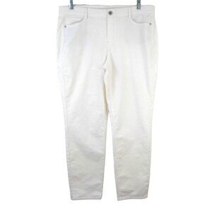 J Jill Ivory White Womens L Pull On Corduroy Jeans Authentic Fit Slim Leg